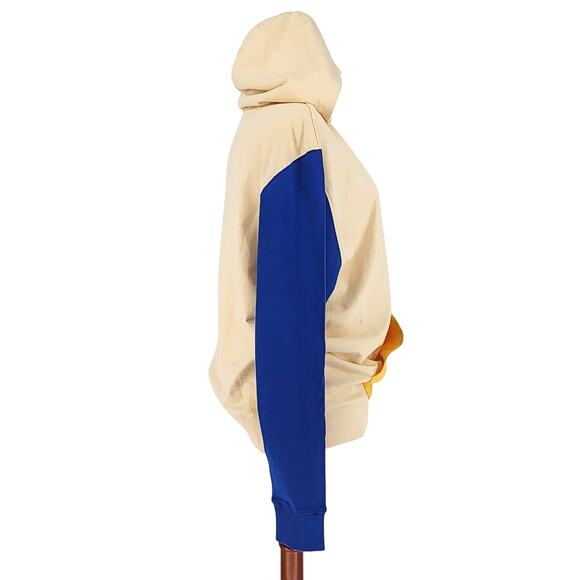 GOODEE x Kotn Women Ivory Colorblock Cotton Oversized Kangaroo Hoodie Size L - Picture 3 of 8